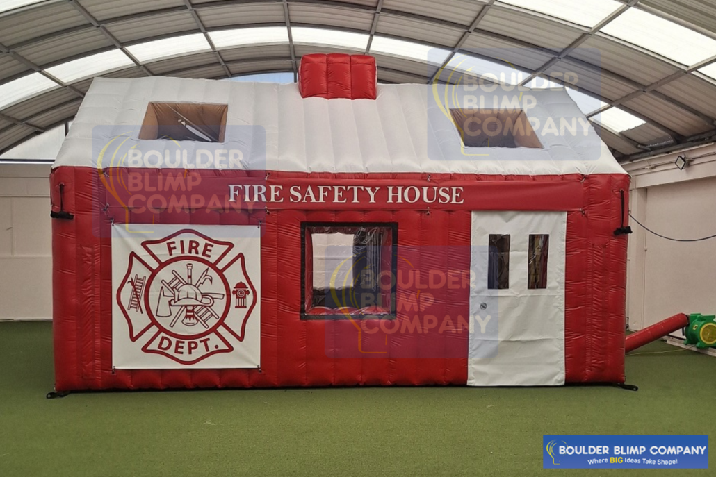 front of fire education house inflatable with crawl space