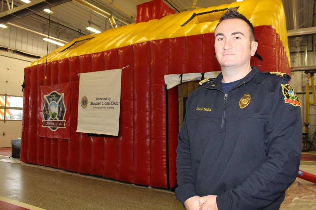 
Inflatable Fire Education House for Clearview Fire Station Donated by Stayner Lions Club