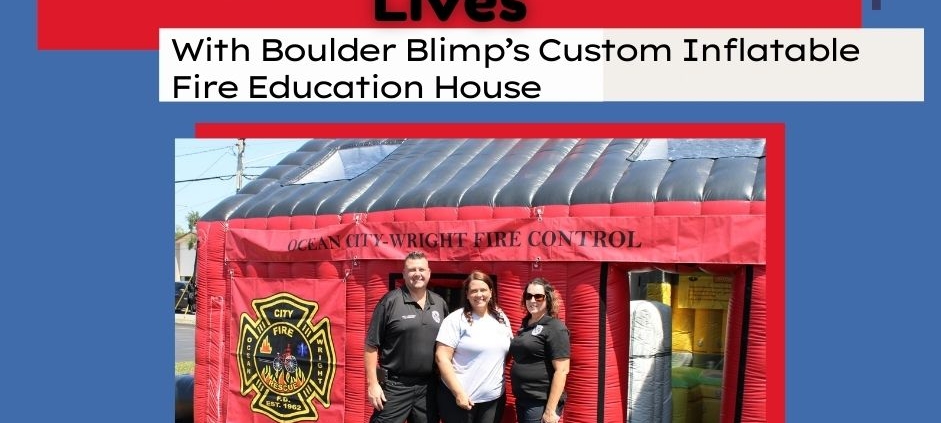 boulder blimp's custom inflatbale fire house