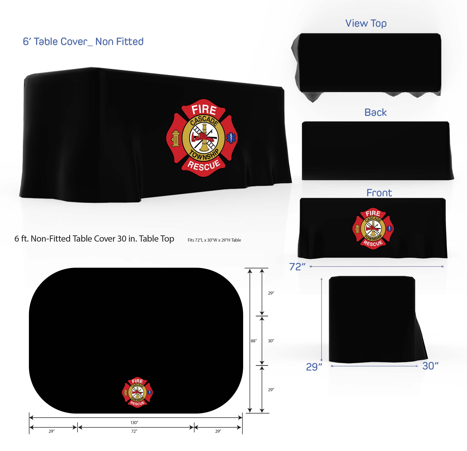 Black Fire Rescue Table Cover Concept Drawing